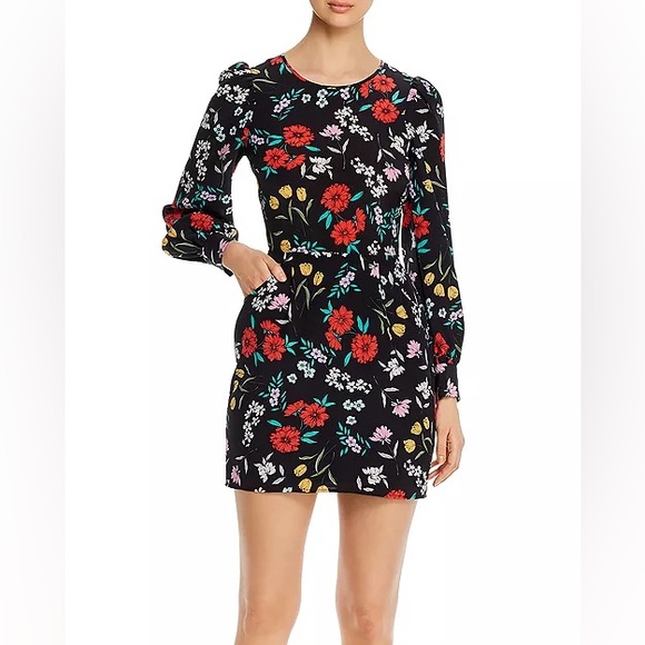 Yumi Kim Dress Akita Black With Red And Yellow Floral Print